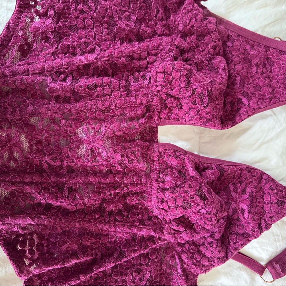 Urban Outfitters Burgundy Lace Top
